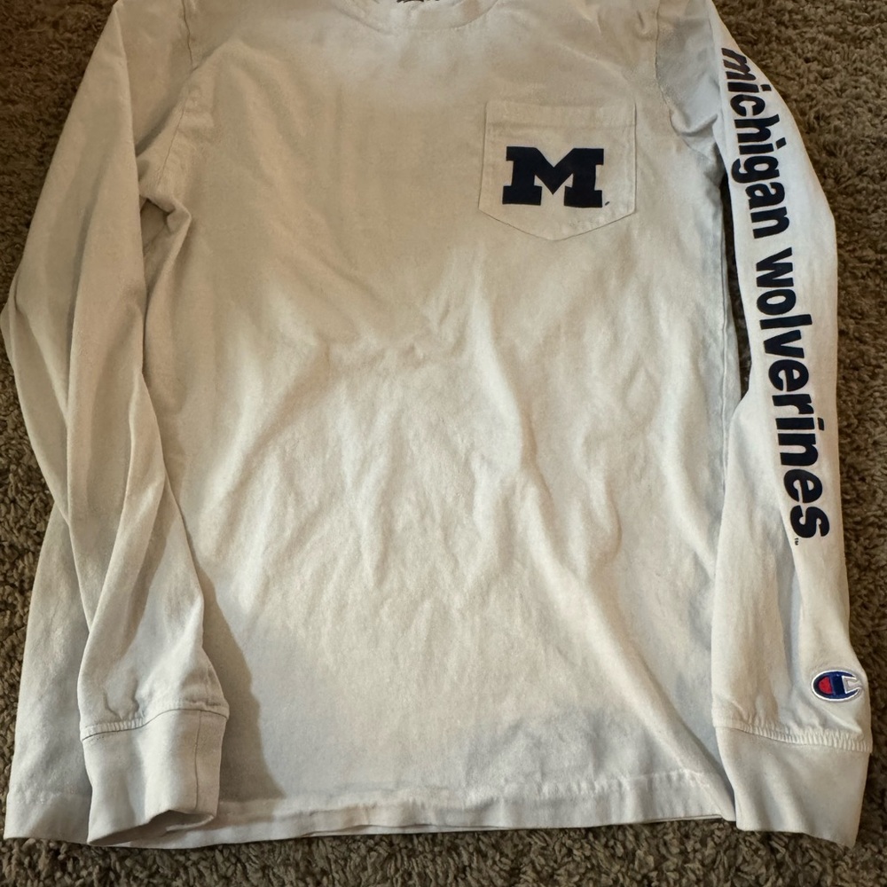Champion Michigan Wolverines Long Sleeve Shirt - White